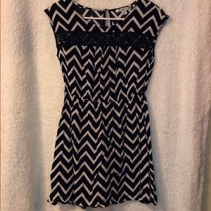 Blue and white chevron dress